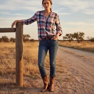 1512 - Lee Riders Plaid Mormon Collar - XL